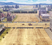 racing through an old western town